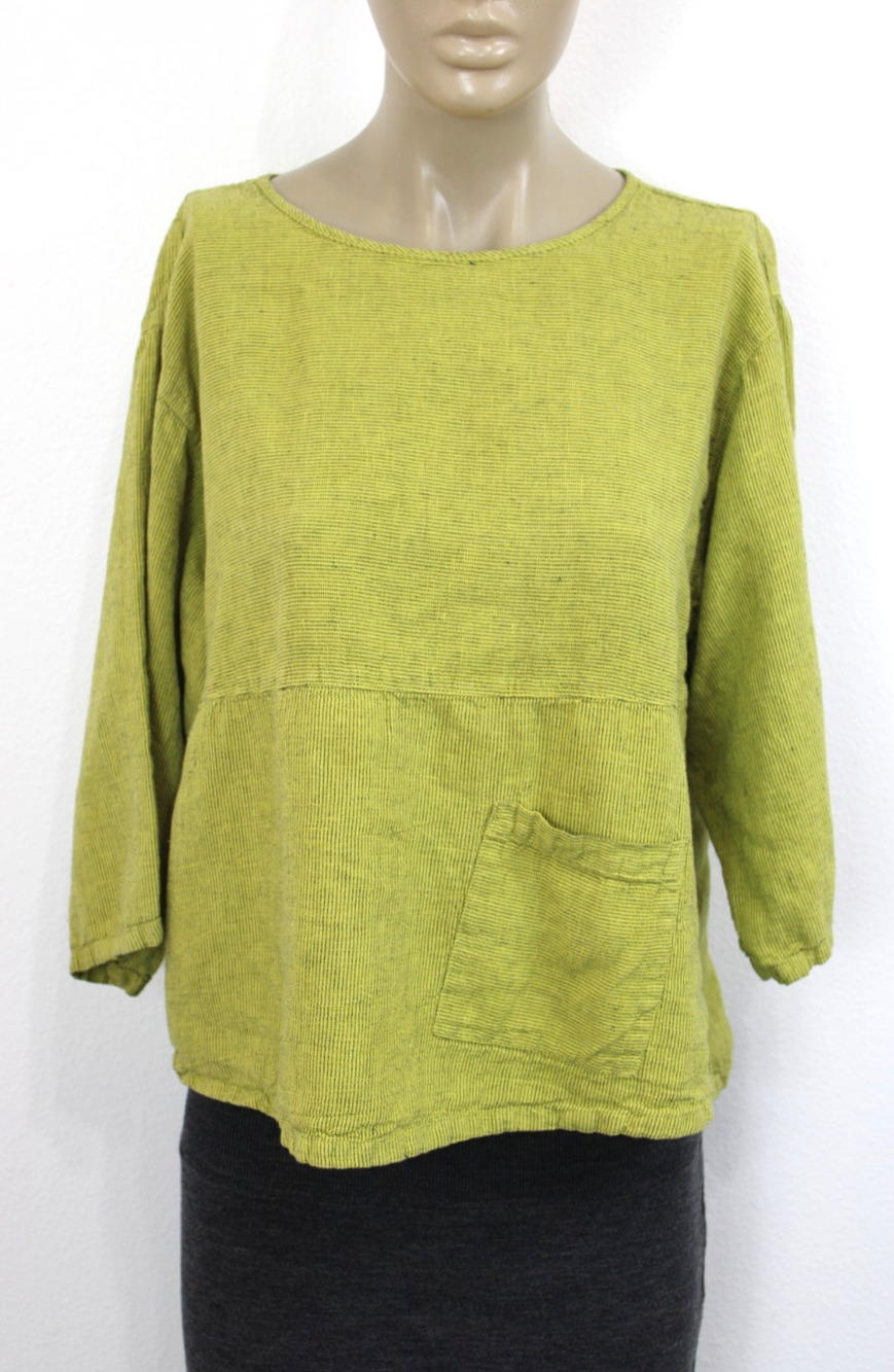 KLEEN 100% Linen Boxy Tunic Top Women's XS